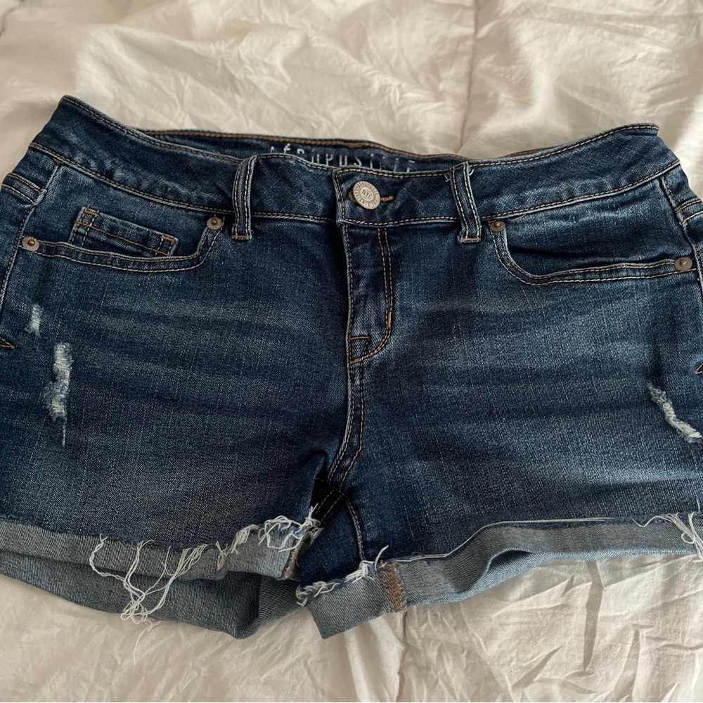 Aeropostale Blue Jean Shorts Distressed Cut-Off Style